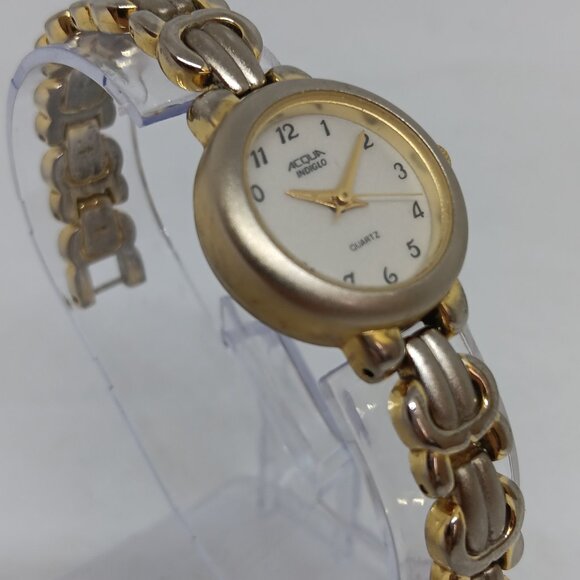 Acqua Indiglo L0 Women's 24mm Gold Tone Watch NEW BATTERY - Picture 4 of 11